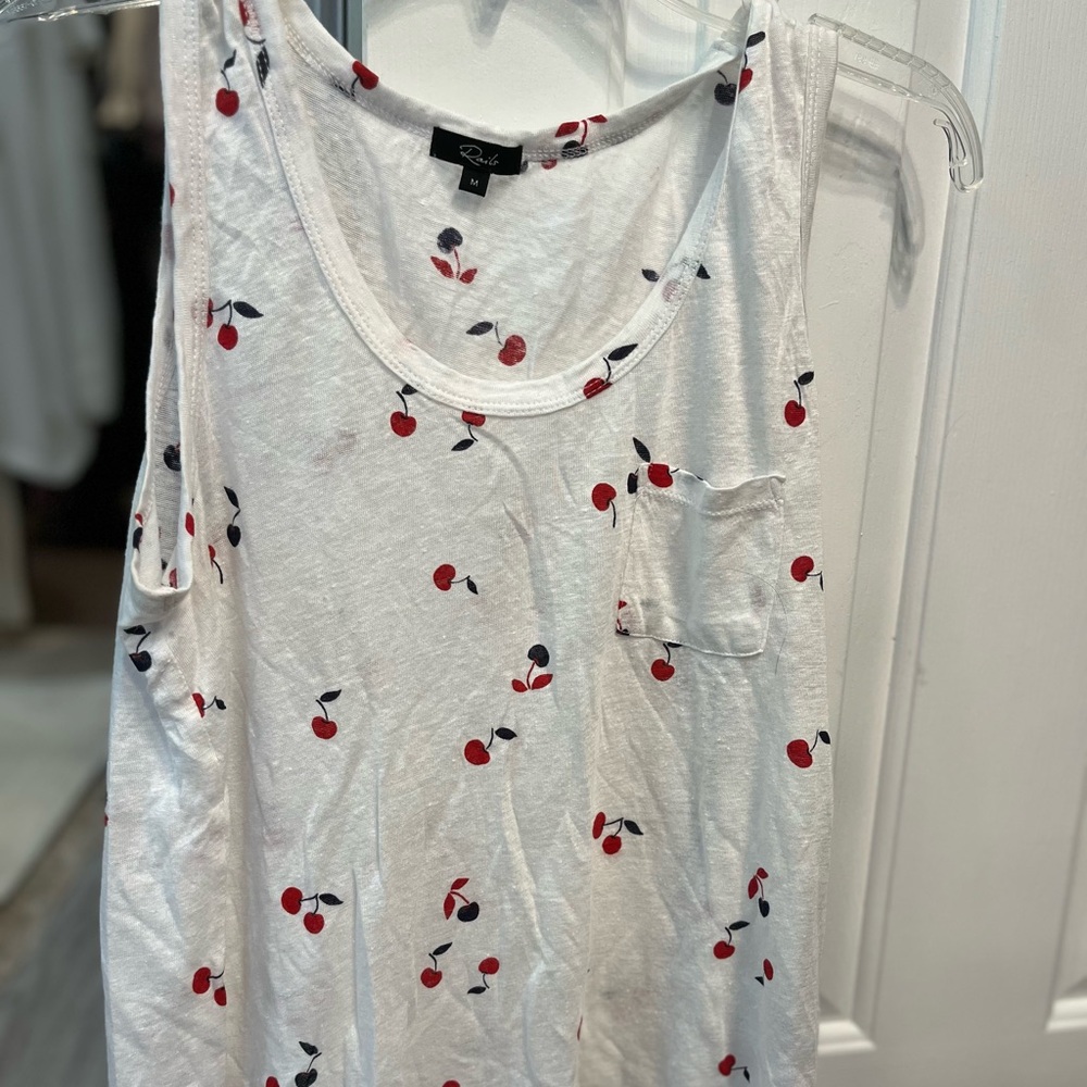 Rails White and Red Sleeveless Tank Top